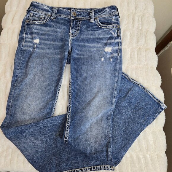 Silver Jean Company Men's Blue Jeans SUKI MID BOOT W 30 L 31 - Picture 1 of 13